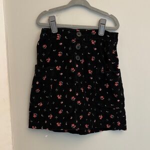 Wonder Nation Black Mini Skirt with Floral Design